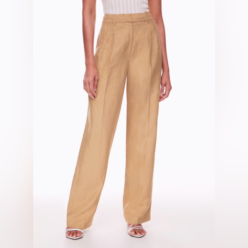 Aritzia Effortless Linen Pant in Honey Beige Size 8